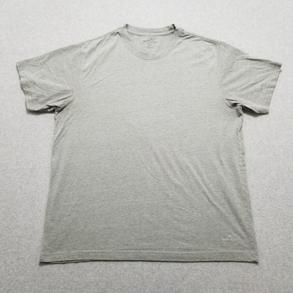 Eddie Bauer Shirt Mens‎ XL Gray Plain Logo Short Sleeve Crew Neck - Picture 1 of 10